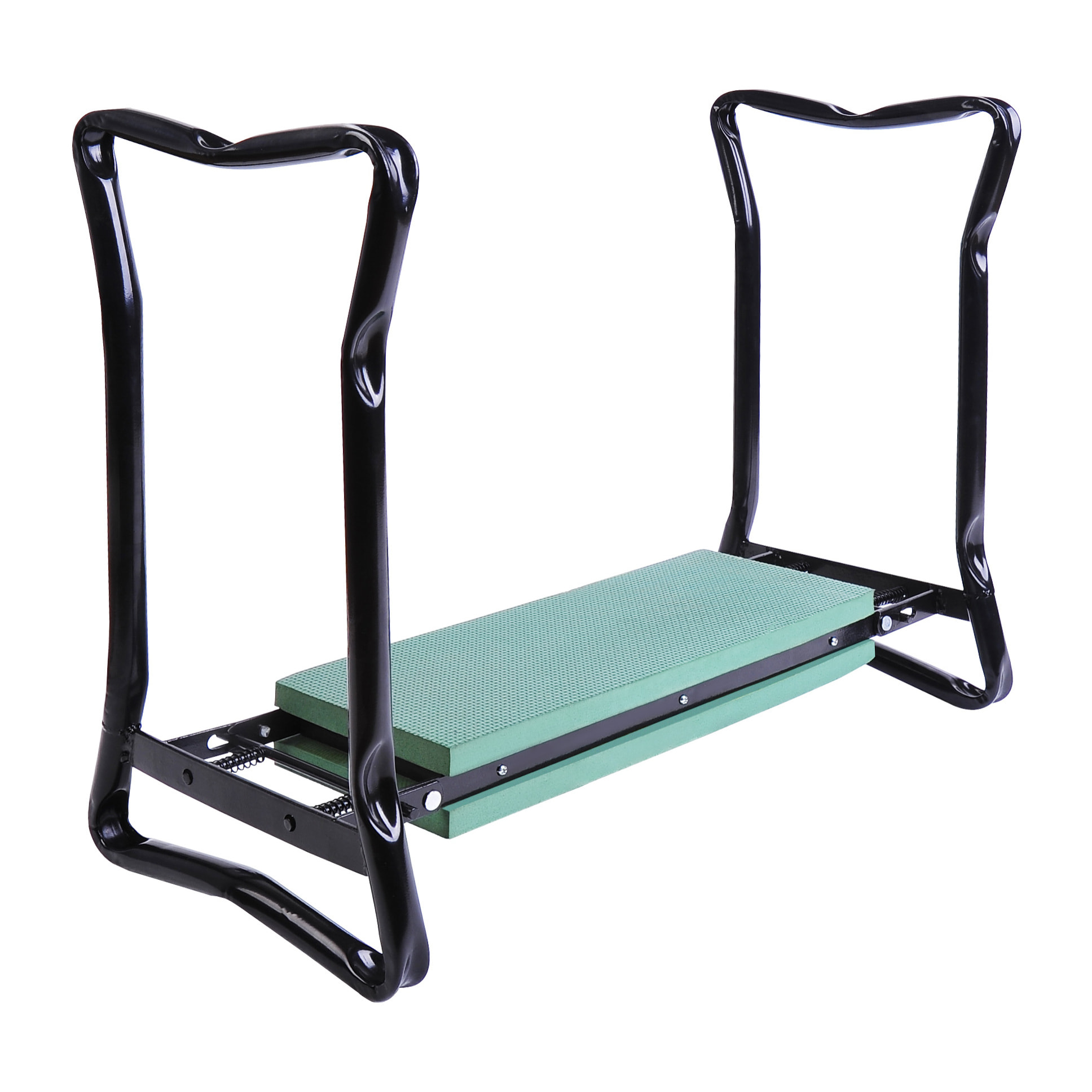 Tabouret de jardin pliable agenouilloir de jardin siège jardinage avec coussin acier EVA noir vert