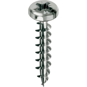 Vis MUSTAD Panelvit Chromiting - Tête cylindrique - PZ2 - Filetage total - Ø4x30mm - Boite de 500 - PVACZC400300C8C