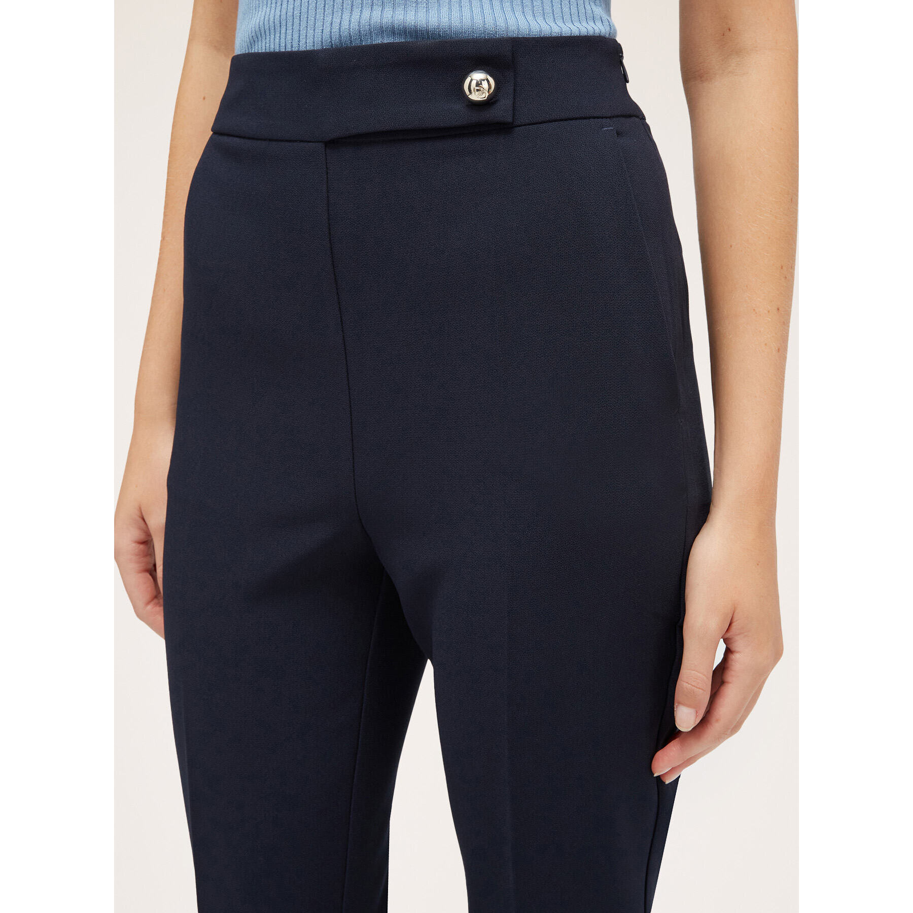 Motivi - Pantalones flare de crepé - Azul