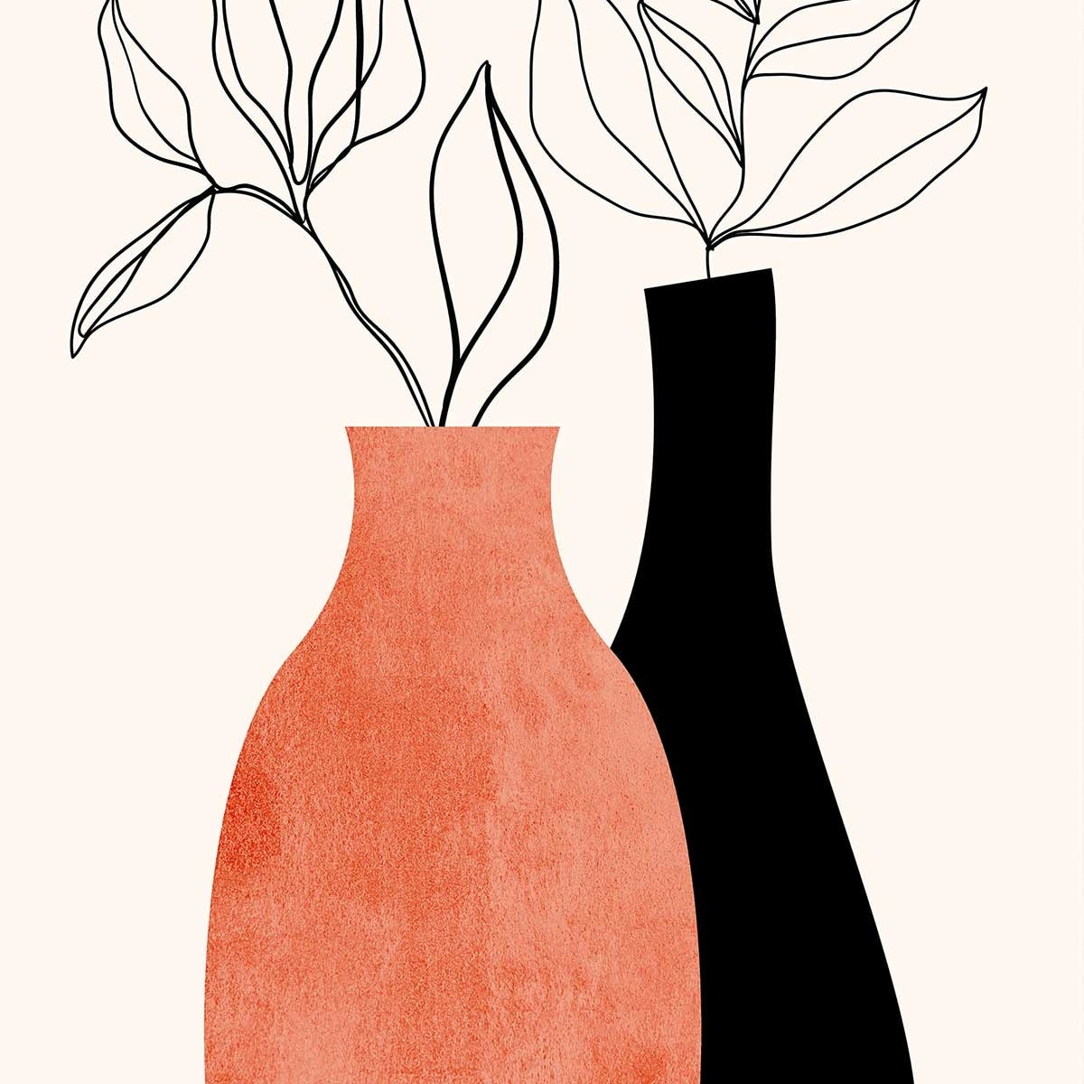 Affiche fleurs Madame et monsieur deco Affiche + cadre en bois - Chêne