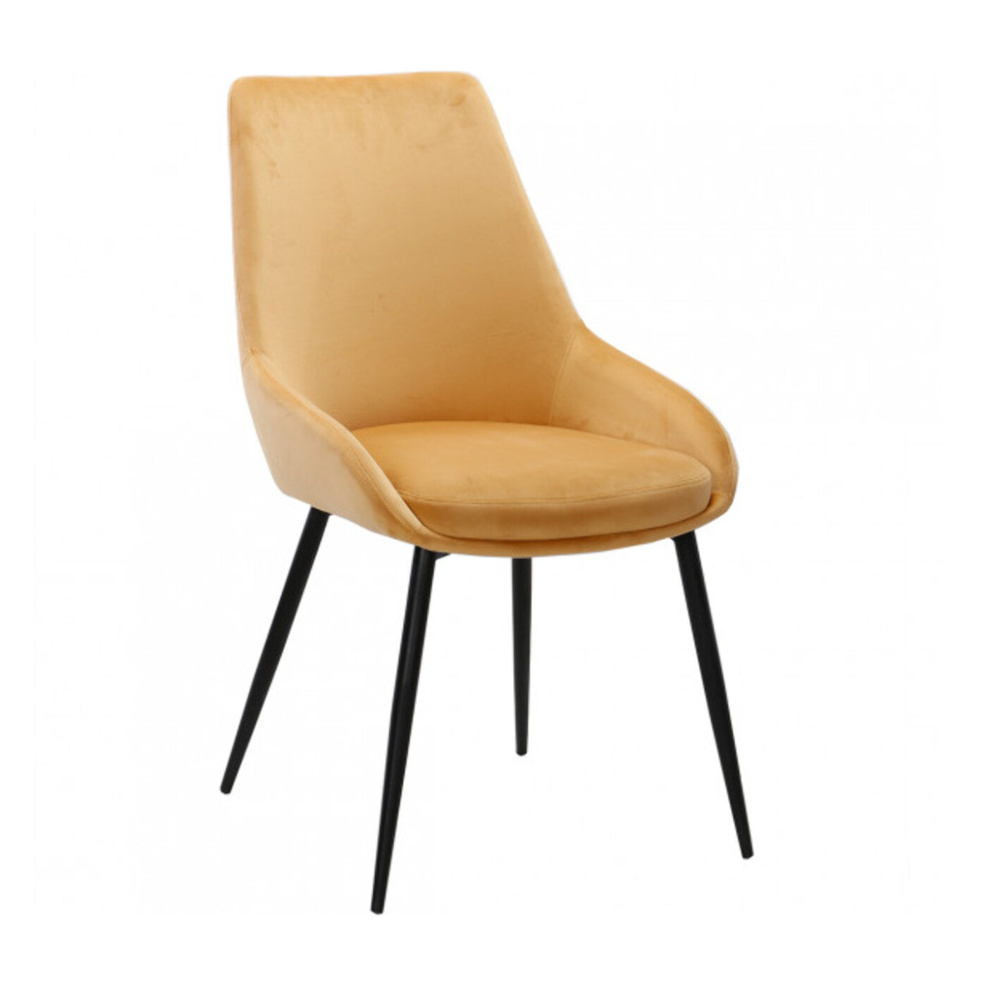 Chaise en velours avec piètement métal noir - MONDO