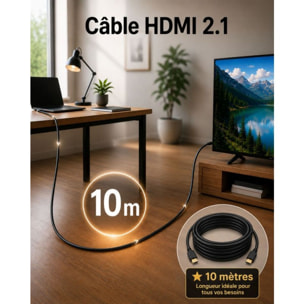 Câble HDMI ADEQWAT 2.1 Droit 10M active AOC