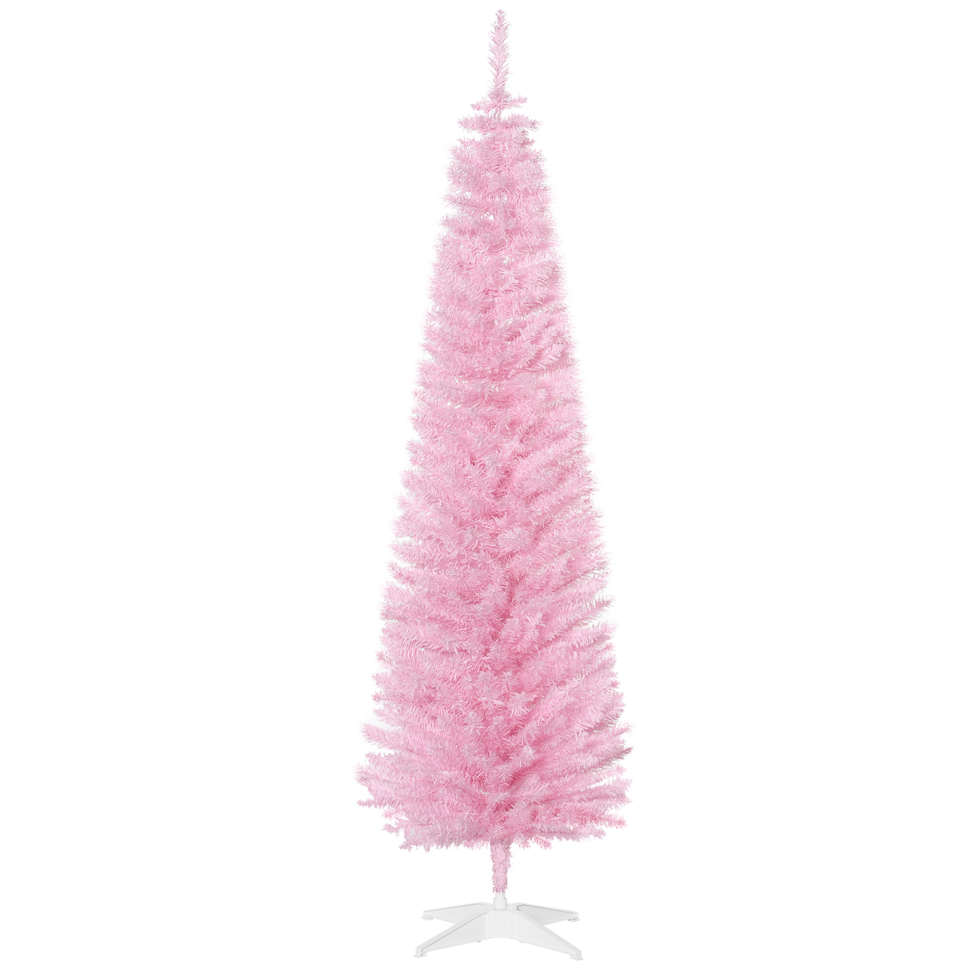 Árbol de Navidad 180 cm Árbol de Navidad Artificial Grande con 390 Puntas de Rama Decoración Navideña para Interiores Fácil de Montar Rosa