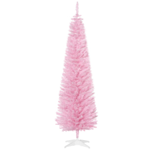 Árbol de Navidad 180 cm Árbol de Navidad Artificial Grande con 390 Puntas de Rama Decoración Navideña para Interiores Fácil de Montar Rosa
