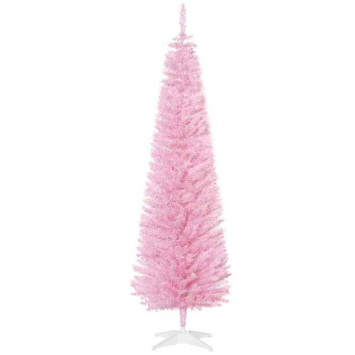 Árbol de Navidad 180 cm Árbol de Navidad Artificial Grande con 390 Puntas de Rama Decoración Navideña para Interiores Fácil de Montar Rosa