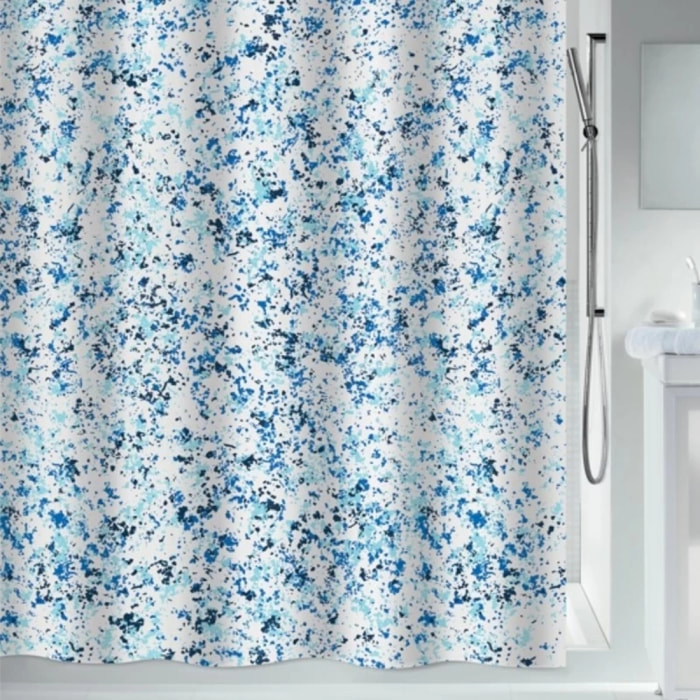 Rideau de douche Polyester VISION 120x200cm Bleu & Blanc Spirella
