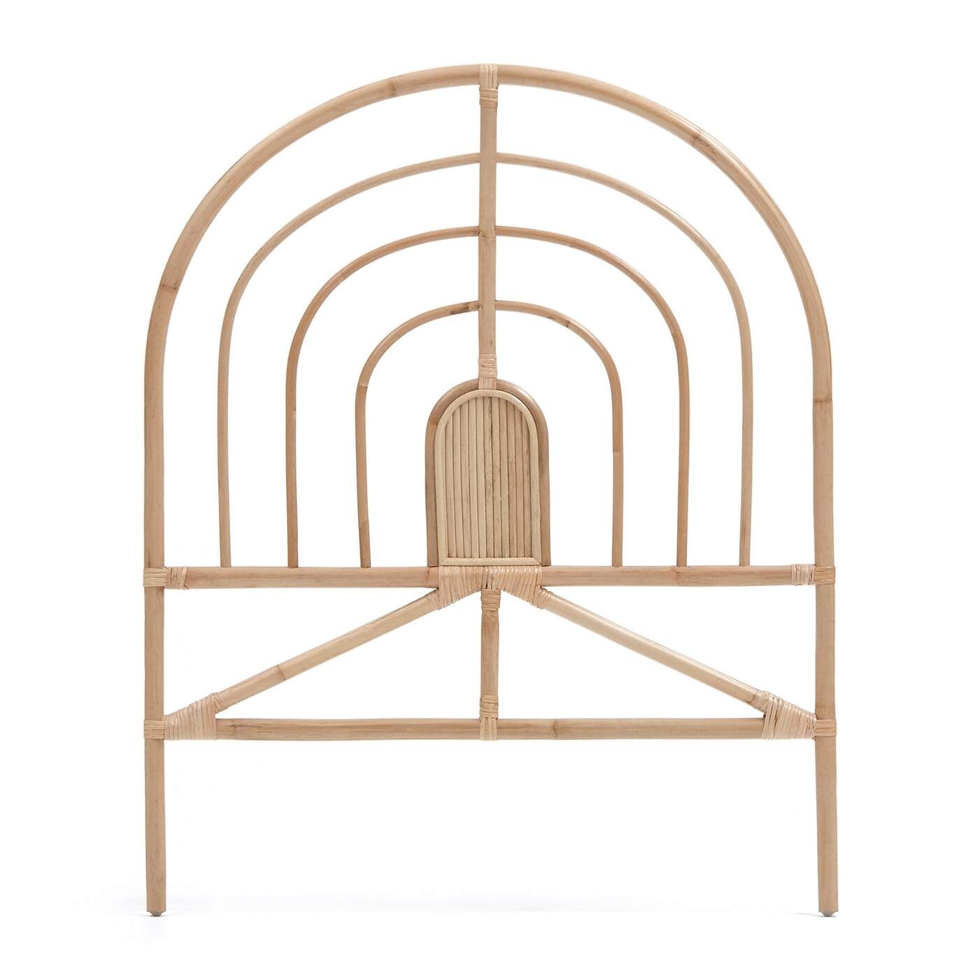 Kave Home - Testiera Sundberg in rattan finitura naturale per letto da 90 cm