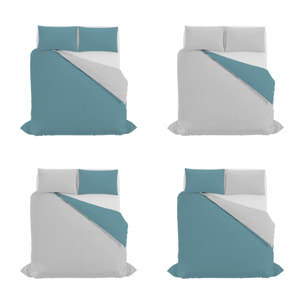 PARURE COPRIPIUMINO NATURAL COLOR MATRIMONIALE - 100% COTONE MADE IN ITALY