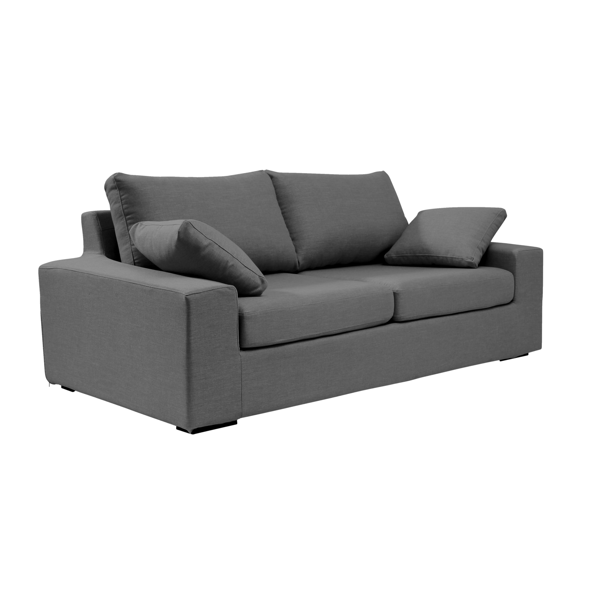 Canapé convertible 6 cm DEULE 3 pl 193 cm tissu Tradition Anthracite - Fabriqué en France