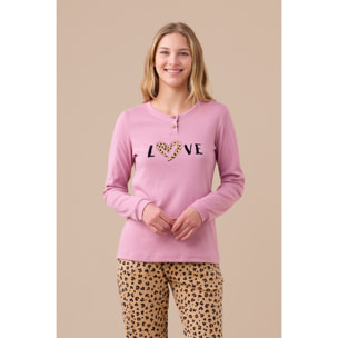 Pigiama donna invernale in caldo cotone articolo animalier. Noidinotte