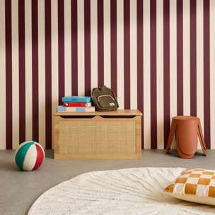 Coffre à jouets enfant décor bois et cannage BOHÈME