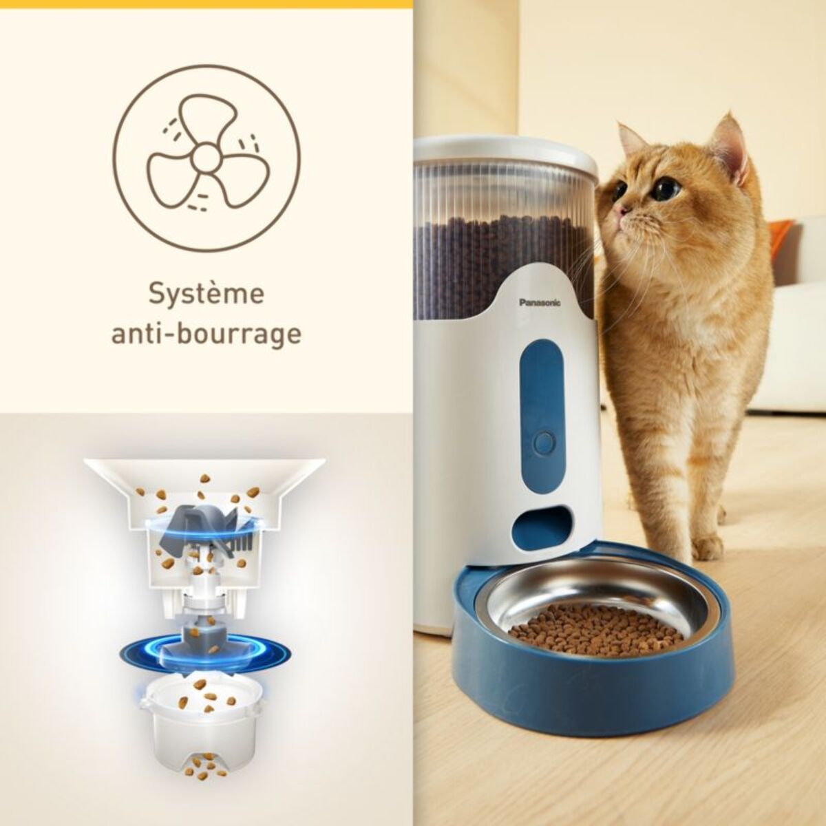 Distributeur de croquettes PANASONIC intelligent pour animaux CP-JNF01-W