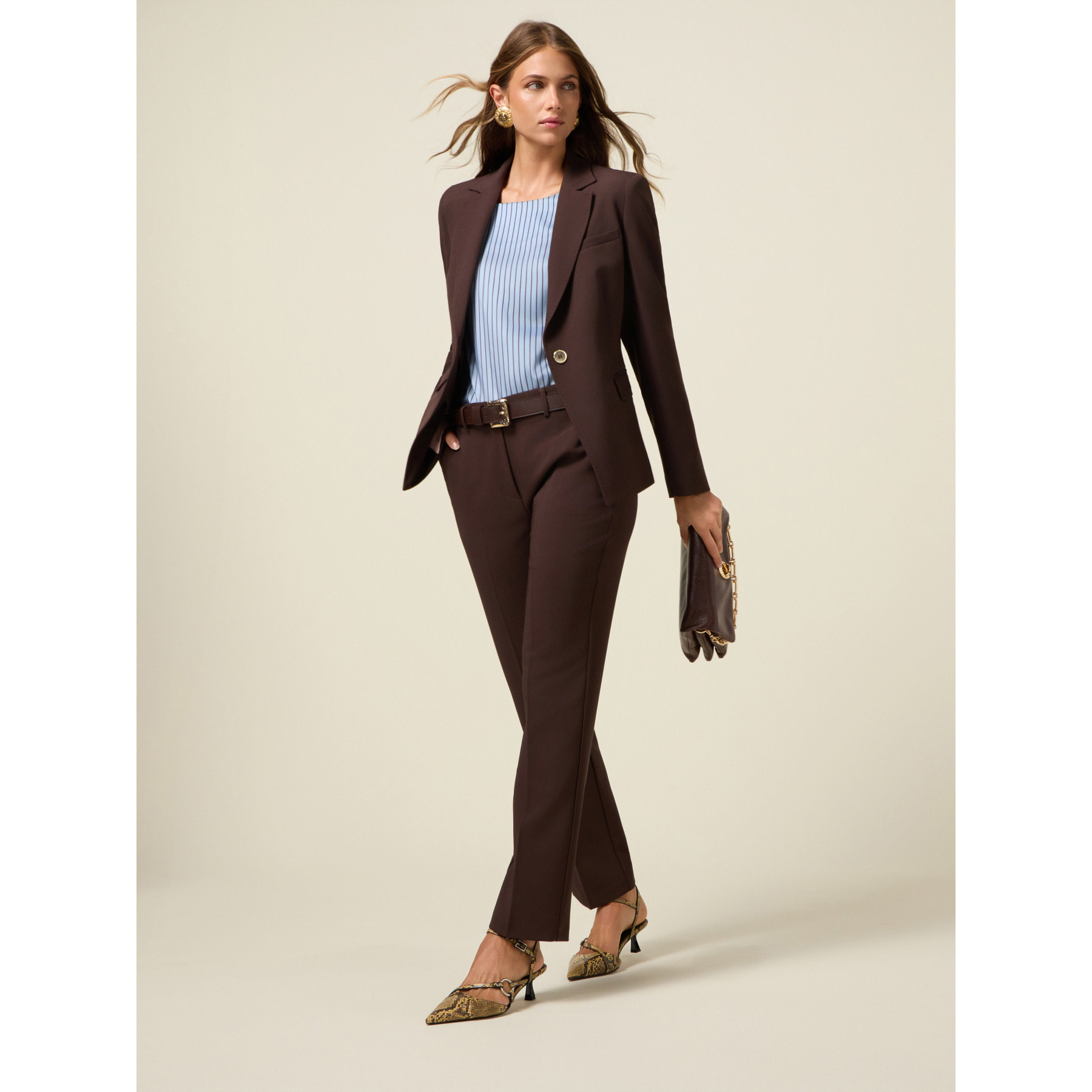 Oltre - Pantaloni in tessuto tecnico - Marrone