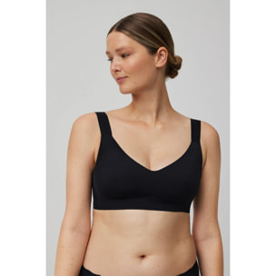 Reggiseno invisibile senza ferretto, spalline larghe, nero