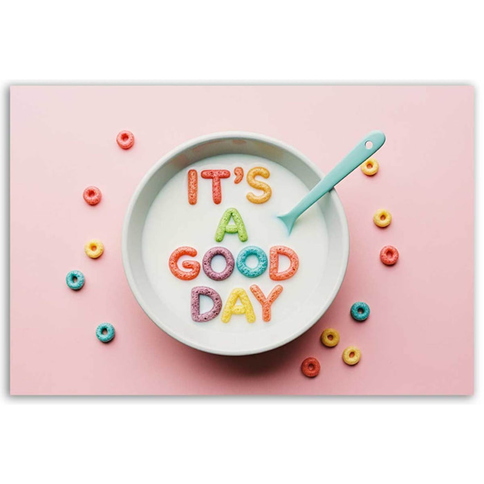 Tableau petit-déjeuner joyeux Toile imprimée