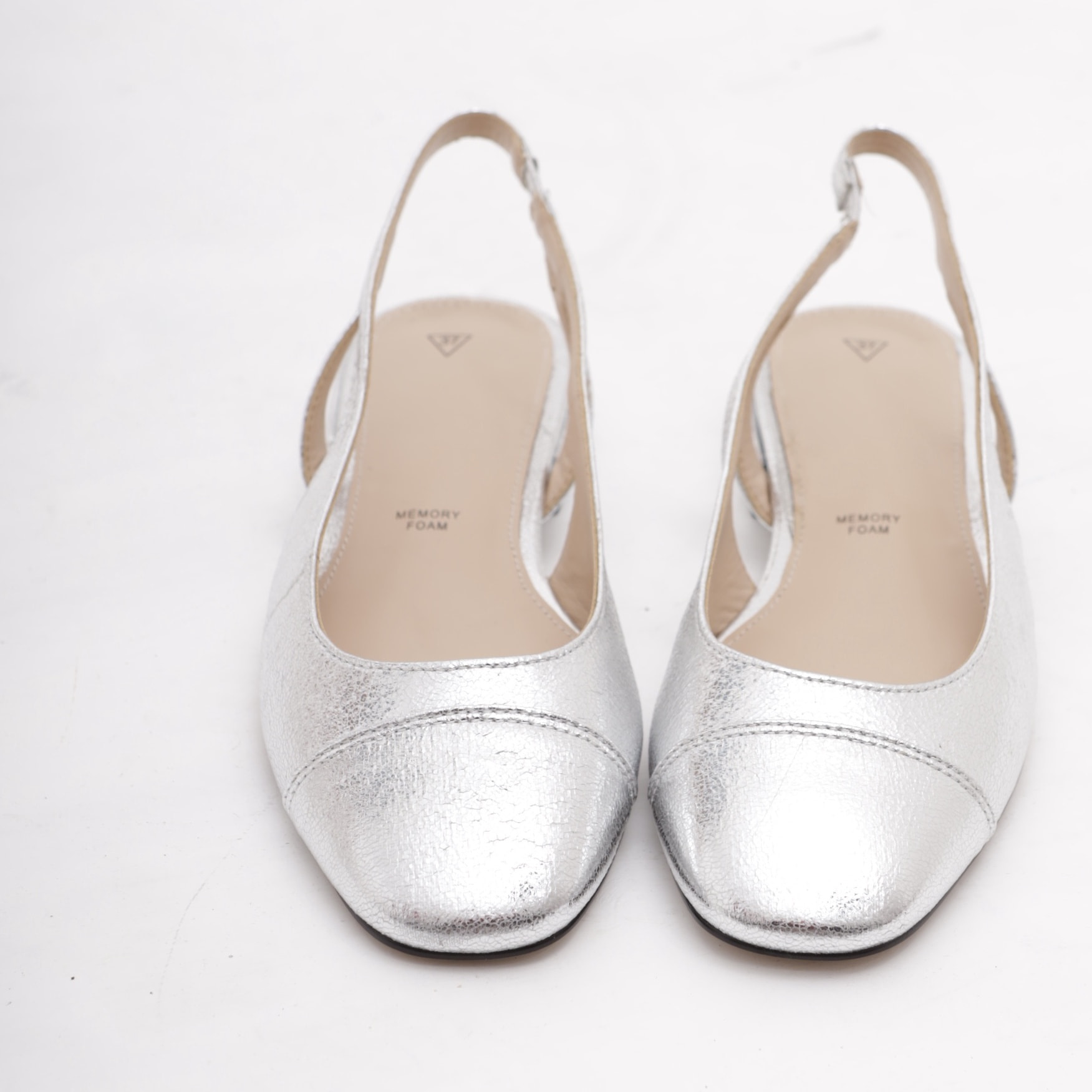 SLINGBACK FLAT PUNTALE ARGENTO