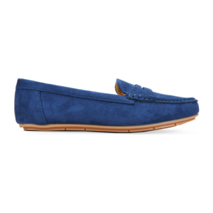 Mocasines azules planos con antifaz