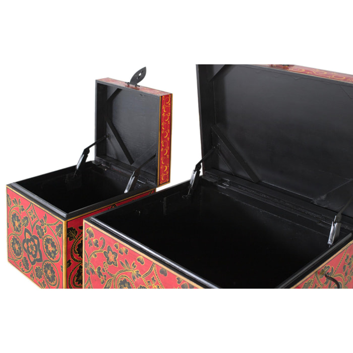 Baúle de Madera de Mango Grande 54 Cm, Pequeño 31 Cm Estilo Oriental