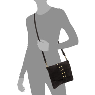 Alpette borsa a tracolla donna. Pelle autentica Nabuk.