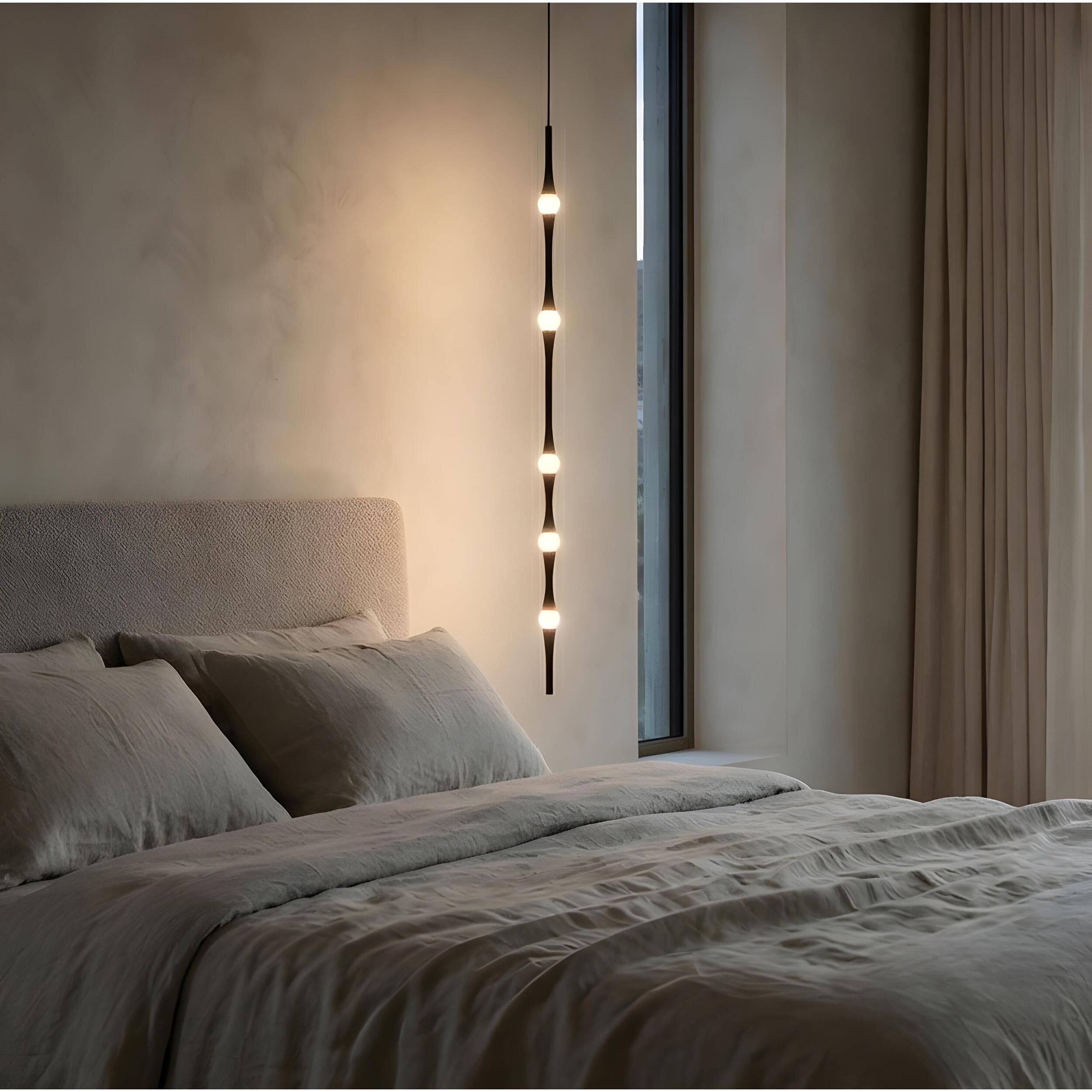 LEDS C4 Colgante Dew Vertical 992mm LED 13 Blanco cálido - 2700K DALI Negro 782lm