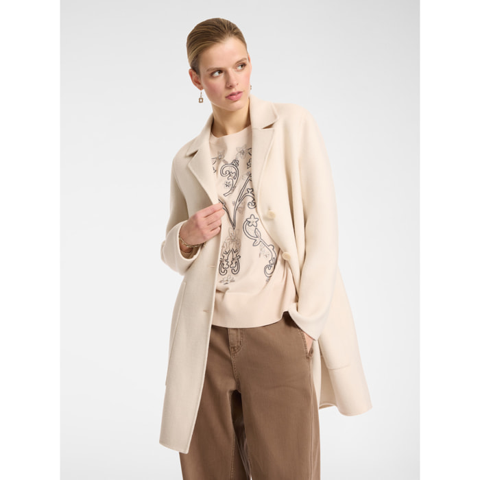 Elena Mirò - Abrigo sastre en tejido doble - Beige