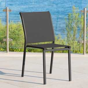 Chaise de jardin empilable "Essentia" anthracite & graphite aluminium traité époxy