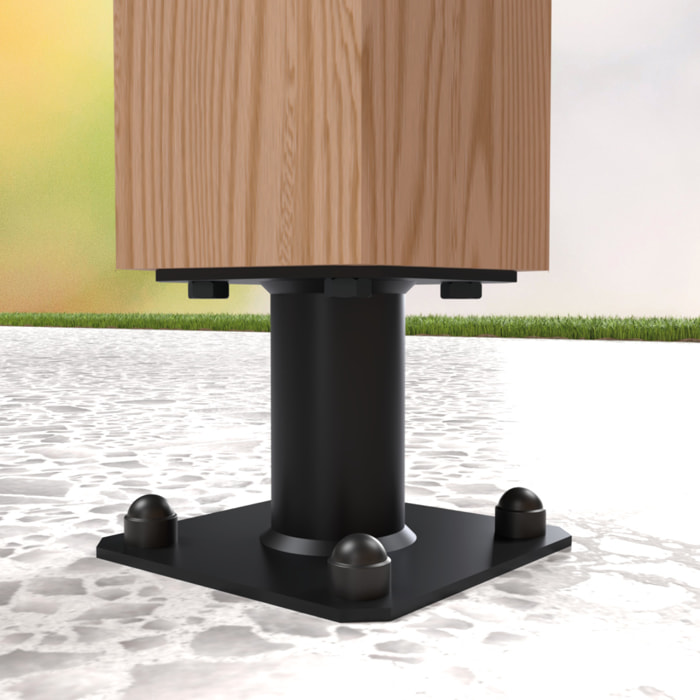 Pied de poteau fixe - Type A - Hauteur 100 mm - Finition noire - SIMPSON - PPA100PB