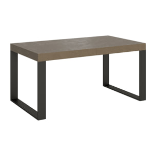 Table extensible 90x160/420 cm Tecno taupe pieds anthracite