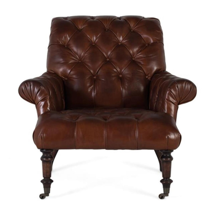FAUTEUIL EN CUIR - 94 x 92 x 99 cm