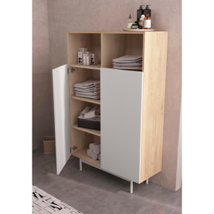 Aparador alto Printed roble y blanco 140x90x34 cm