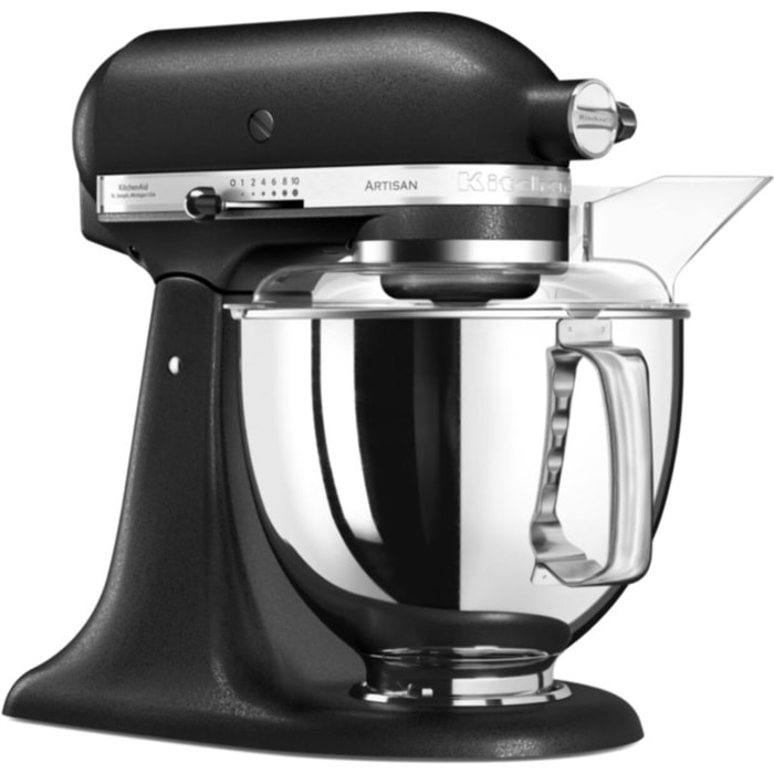 Robot pâtissier KITCHENAID 5KSM175PSEBK Artisan Truffe Noire, 4,8 L, bol avec poignée + bol 3 L, batteur souple et couvercle