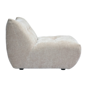 Fauteuil lounge en tissu effet velours texturé taupe BUMPY
