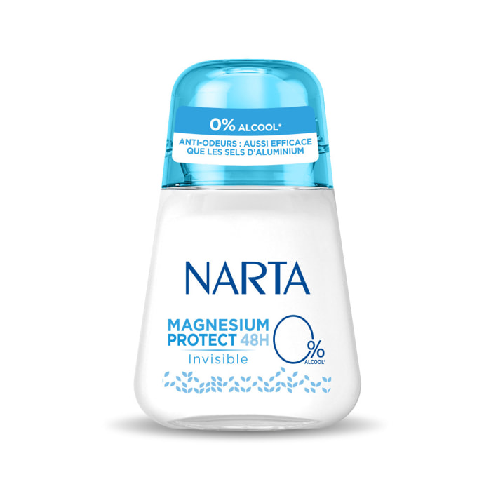 Lot de 12 - Narta Magnesium Protect Femme Déodorant Bille 48h Invisible Sans Alcool 50ml