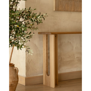 Consola de madera maciza de álamo en 120x33cm Alto: 80 Largo: 120 Ancho: 33