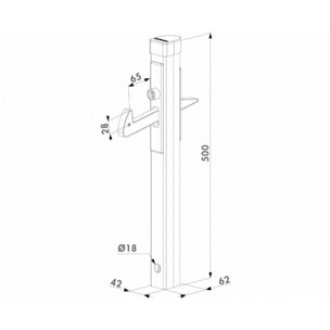 Arrêt de porte alu réglable 40 à 60 mm LOCINOX - UGC