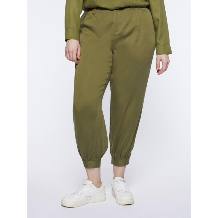 Fiorella Rubino - Pantalones cropped de lyocell - Verde