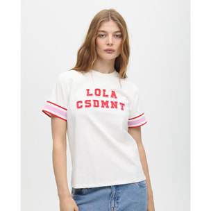 T-shirt con Dettagli a Coste sulle Maniche