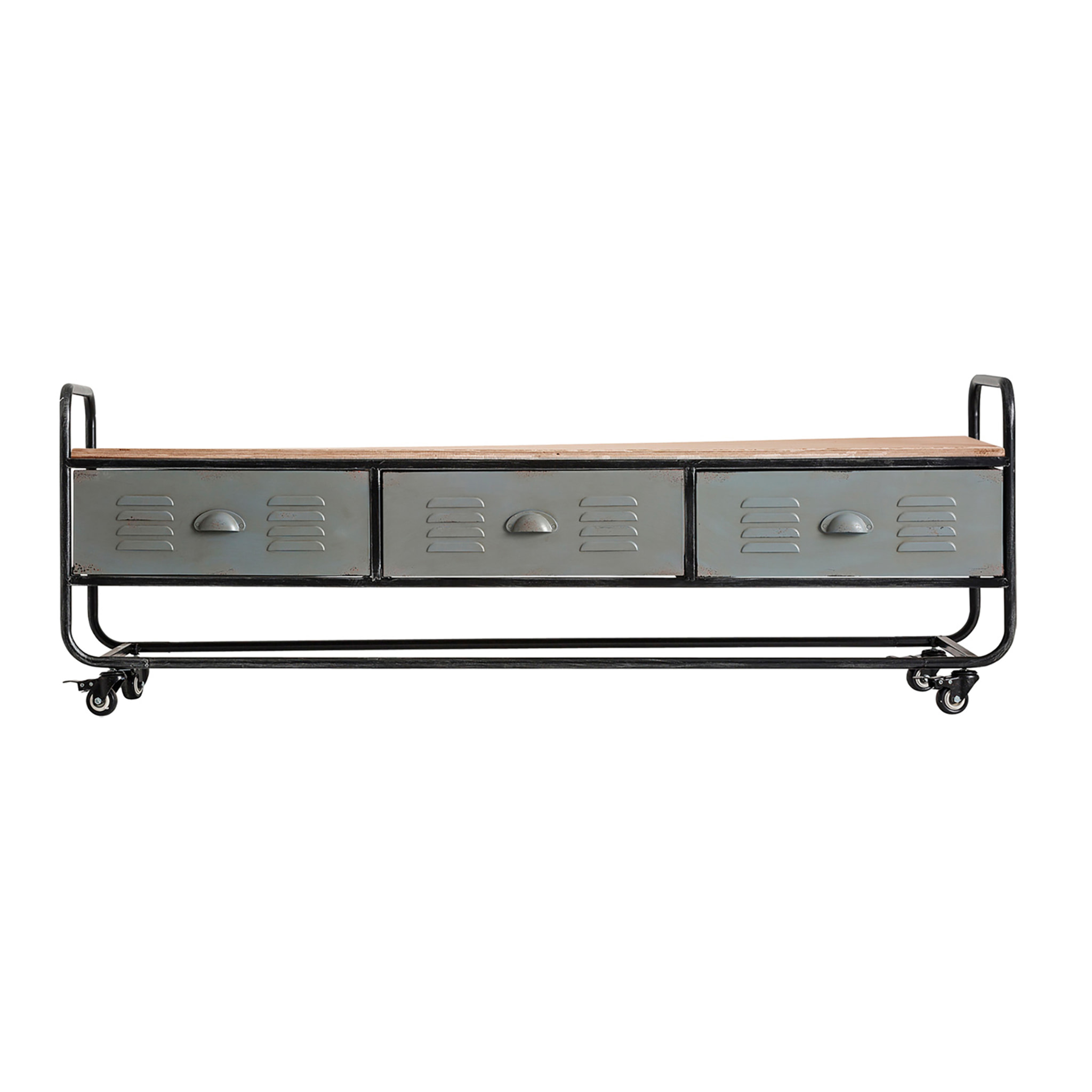 Mueble tv de hierro en color gris de 150x40x53cm