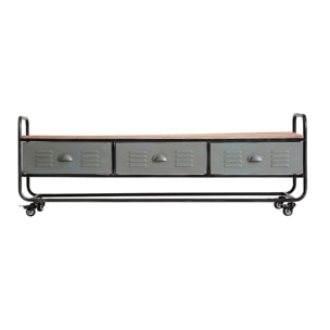 Mueble tv de hierro en color gris de 150x40x53cm