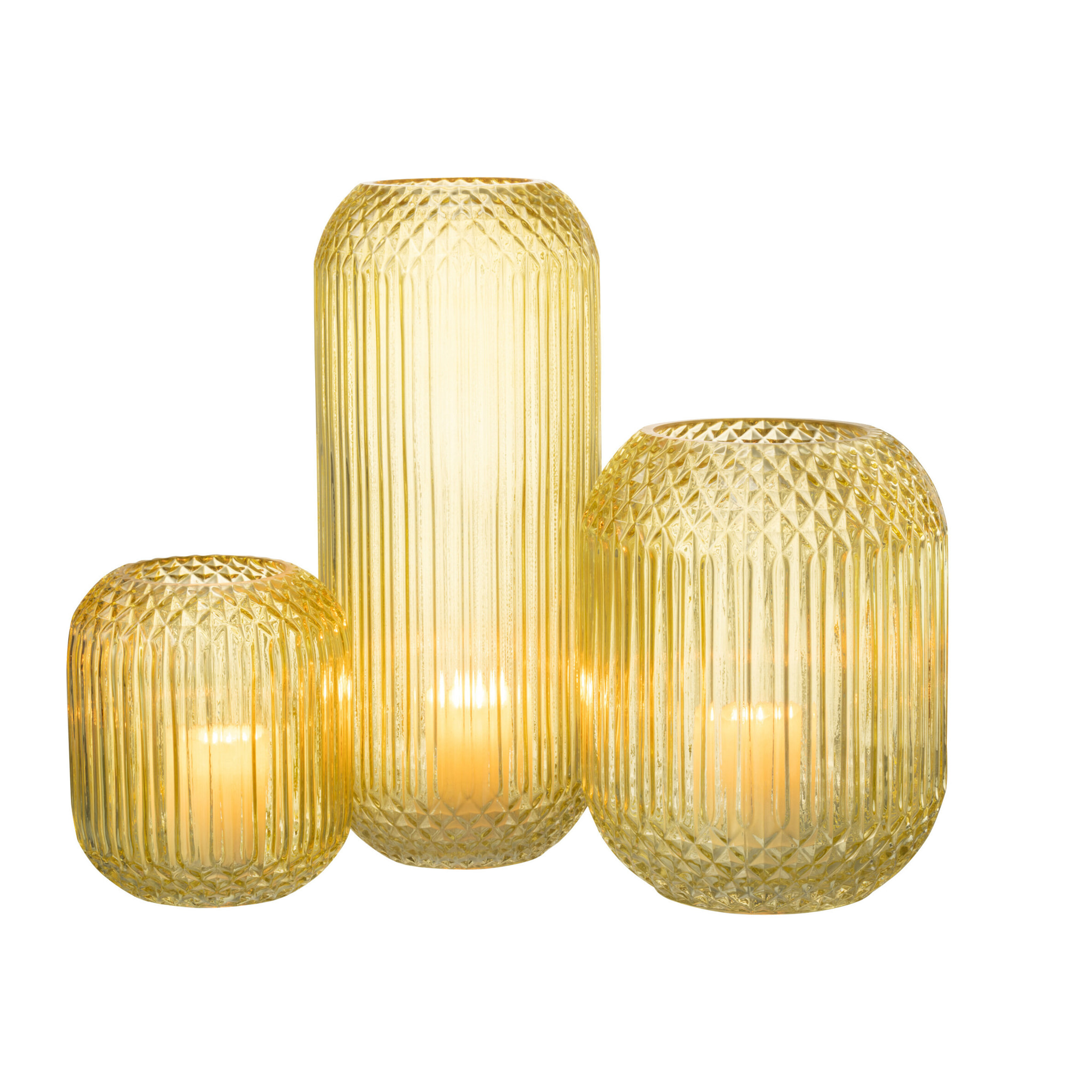 J-Line vase Droit Taille - verre - jaune - large - 36.5 cm de hauteur