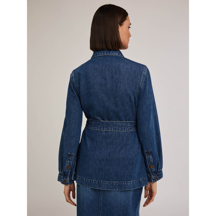 Motivi - Giacca sahariana in denim misto lyocell - Blu