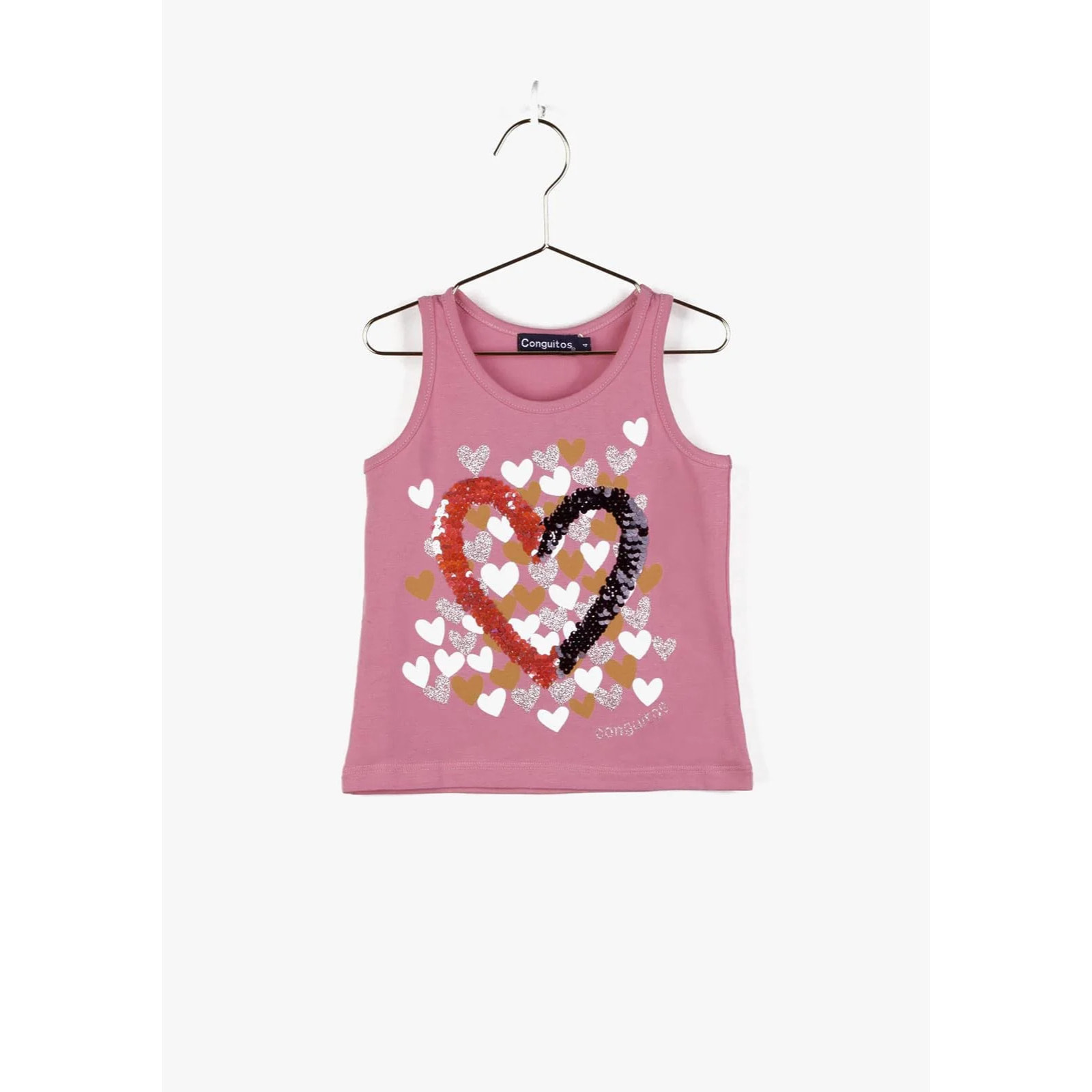 Camiseta de Niña Corazones Rosa