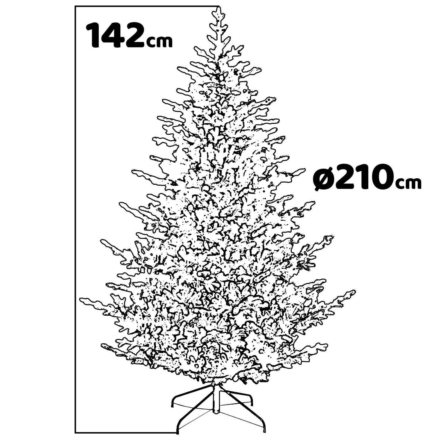 Santa Claus - Albero di Natale innevato effetto realistico in PE ø142x210H, 934 rami