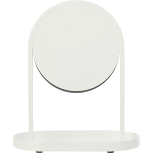 J-Line Miroir de Table + Support Bijoux - métal - blanc - small