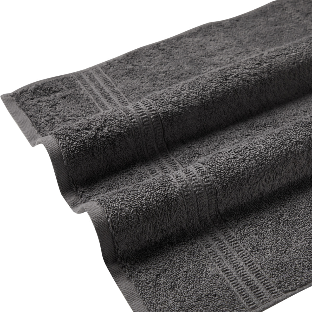 Lot de 6 serviettes éponge coton bio "Coal grey"