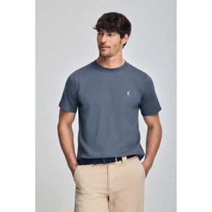 Pack de tres camisetas de manga corta negra,azul denim y blanca con logo Rigby Go