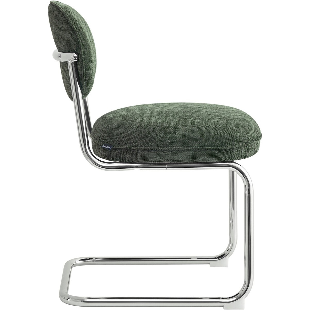 Lot de 2 chaises de salle à manger chromées en tissu chenille - LOU