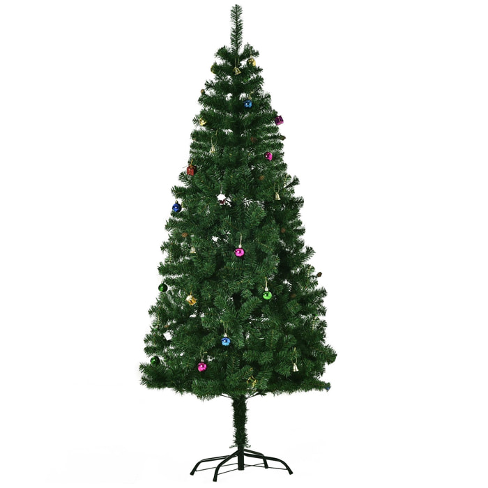 Árbol de Navidad 180 cm Incluye Decoración Artificial Verde y Blanco