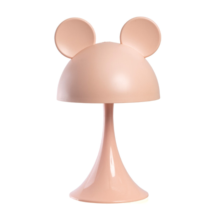 Lampada Led Per Bambini Da Tavolo Comodino Ricaricabile Modello Simply Mouse Rosa