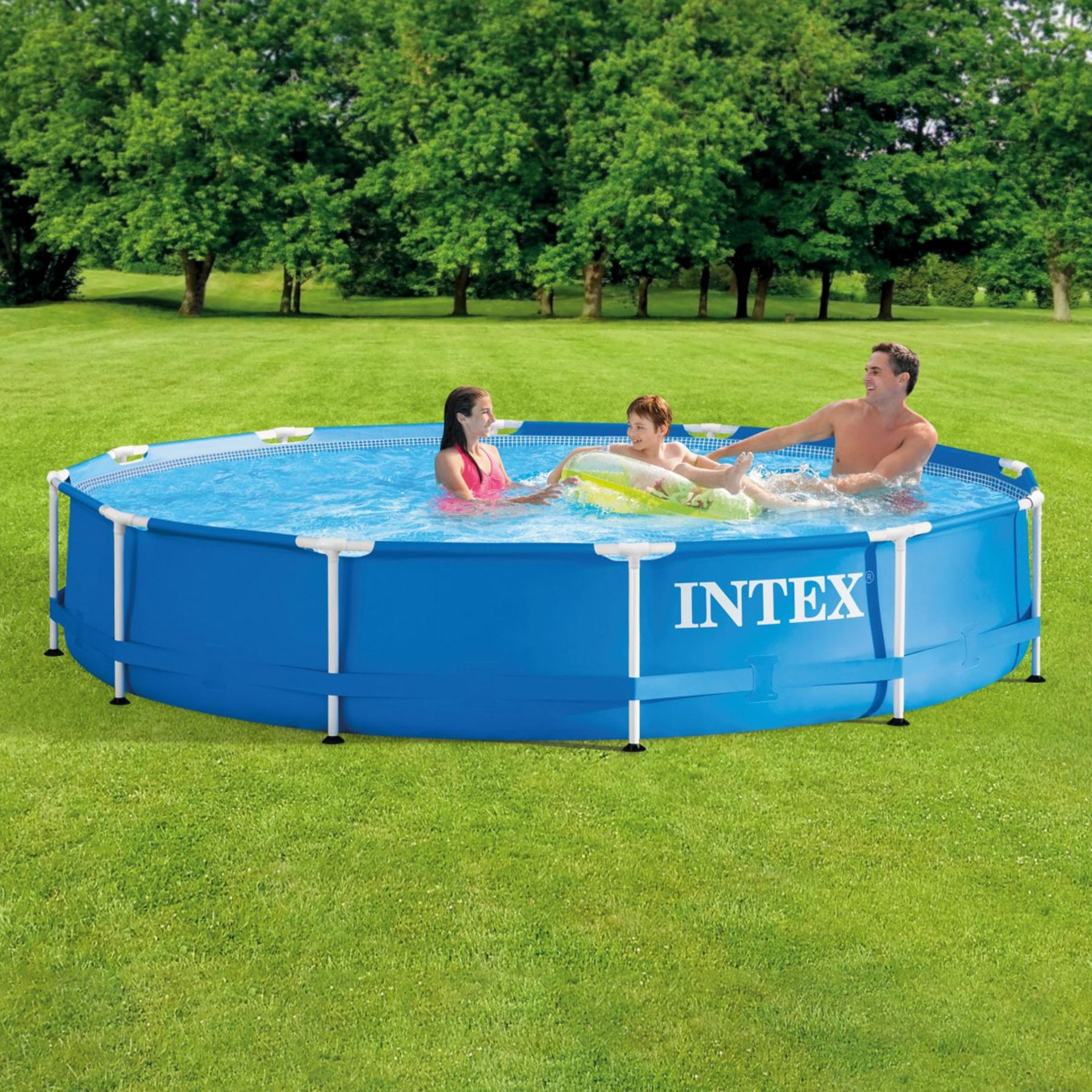 Piscina redonda Intex de estructura metálica con bomba de filtro, 366x76 cm